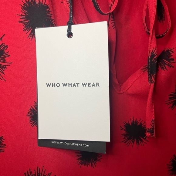 NWT Who What Wear Red Dandelion Dot Dress Size S - Picture 5 of 12